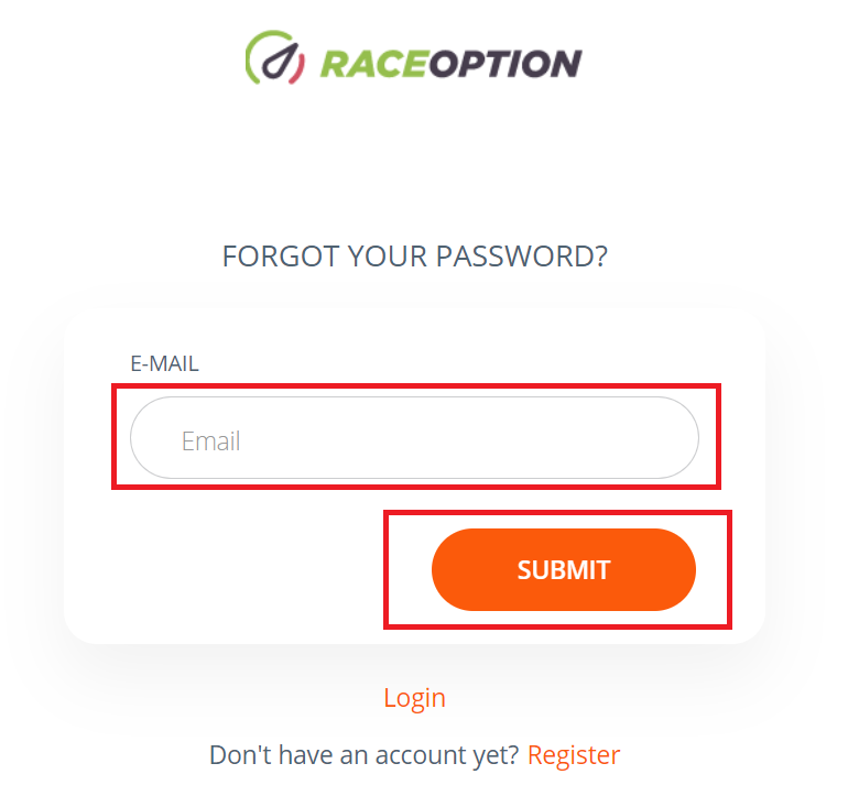 Как войти в Raceoption? Забыл мой пароль