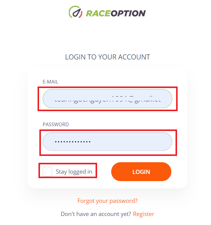 How to Login to Raceoption? Forgot my Password